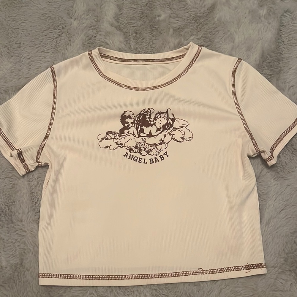 Angel Baby Cream and a brown Crop top. Size small.